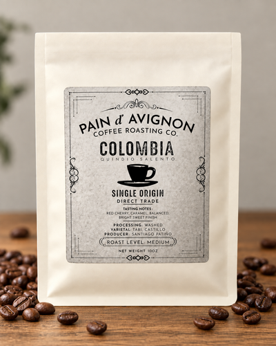Pain d'Avignon Colombia single origin coffee, retail bag